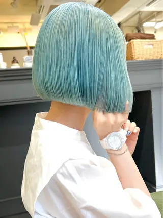 ショート カラー 退色まで透明感ある ダブルカラー/リクのヘアスタイル