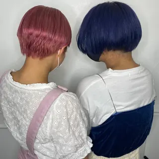 ミディアム カラー ヘアアレンジ 韓国レイヤーカット/ 儚げカラーチナツのヘアスタイル