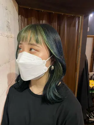 ミディアム カラー 【韓国レイヤー特化 ハッシュカット】のヘアスタイル