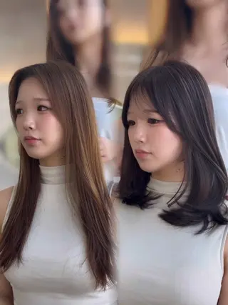 ミディアム oto🤍×美髪× ローレイヤーのヘアスタイル