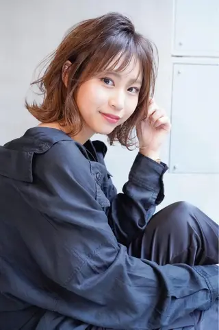 ミディアム カラー ヘアアレンジ 山崎 澪 レイヤーカット/大宮のヘアスタイル