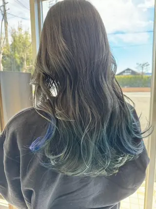 セミロング カラー 松永 果菜のヘアスタイル