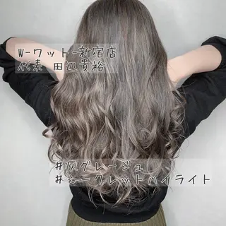 ロング カラー パーマ ヘアアレンジ メンズ キッズ ネイル マツエク・マツパ 新宿駅近♡友達とOK 🦋W -ワット -のヘアスタイル
