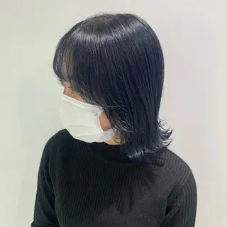 ミディアム カラー ヘアアレンジ 顔まわりカット の達人のヘアスタイル