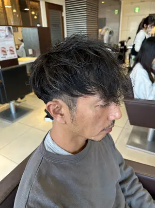 ミディアム カラー パーマ 海外風パーマ 健人のヘアスタイル