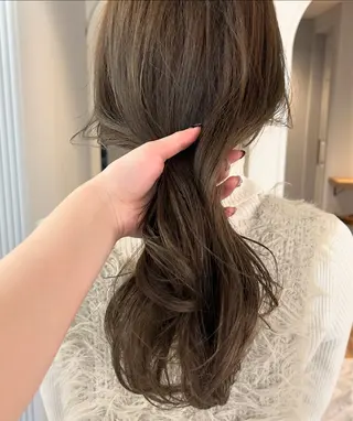 セミロング カラー じゅわっと暖色カラー 🍊Moemiのヘアスタイル