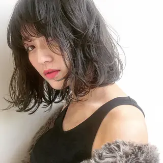 ミディアム カラー ✨艶ブリーチカラー ✨四ノ宮裕己のヘアスタイル