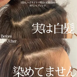 ショート カラー DX SHARE SALON所属・matka白髪ぼかし 大人ヘア/KEIKOのヘアスタイル