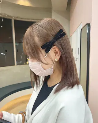 セミロング カラー ayaka♡ 柔らかカラーのヘアスタイル