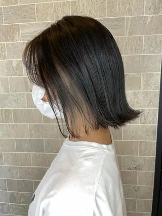 ミディアム ブリーチ毛矯正.髪質 改善.髪にドラマをのヘアスタイル