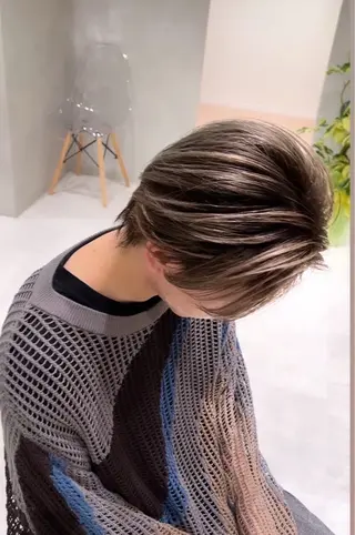 ショート カラー メンズ ちかまつ かずやのヘアスタイル