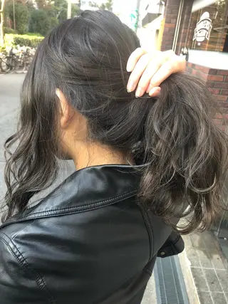 ミディアム カラー 髪質改善 中川　翔のヘアスタイル