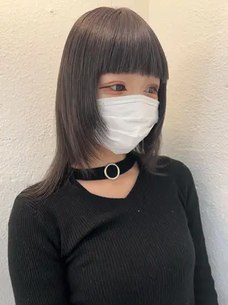 カラー ブリーチカラー🎀 韓国風/寺門美優のヘアスタイル