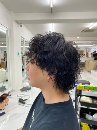 ミディアム カラー パーマ ヘアアレンジ メンズ キッズ KING of hair by NOISMメンズサロン梅田茶屋町店所属・茶屋町メンズサロン 小野湧翔のヘアスタイル