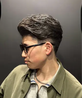 ミディアム パーマ メンズ 大村 颯のヘアスタイル