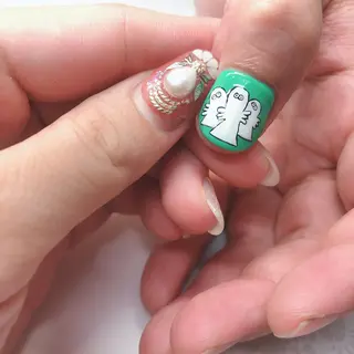 ロング カラー ヘアアレンジ キッズ ネイル マツエク・マツパ 福田 加奈のネイルデザイン