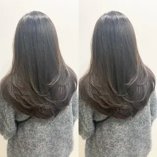 ロング 縮毛矯正/髪質改善 /レイヤー/韓国のヘアスタイル