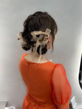 セミロング ヘアアレンジ 卒業式ヘアセット🎀 ヘアアレンジのヘアスタイル