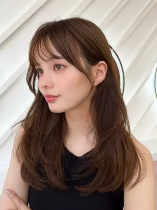 セミロング カラー 山崎/ボブ縮毛矯正 レイヤー髪質改善のヘアスタイル