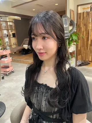 ロング ヘアアレンジ 韓国風パーマ/ヘア セット/店長みづきのヘアスタイル