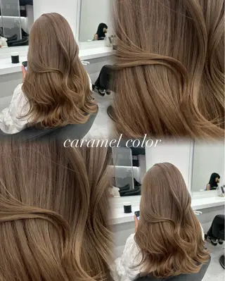 ロング カラー ヘアアレンジ 韓国ヘア/赤み消し /大人透明感🫧のヘアスタイル