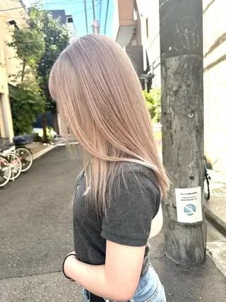 ロング カラー 渋谷/プルエクステ/ ハイトーン/みきとのヘアスタイル