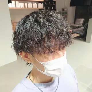 ショート パーマ メンズ iss所属・メンズ/パーマ特化 /波巻き/林洋平のヘアスタイル