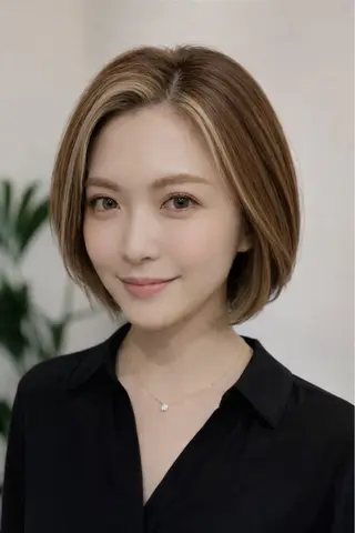 ミディアム カラー 遠藤 広美のヘアスタイル