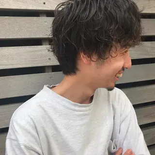 メンズ レイヤーウルフ エクステ磯部のヘアスタイル