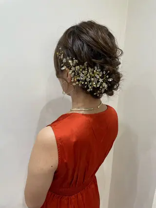 セミロング ヘアアレンジ 韓国風パーマ/ヘア セット/店長みづきのヘアスタイル