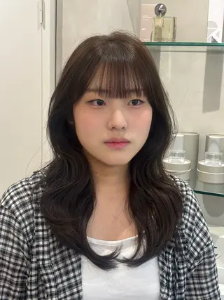 セミロング カラー レイヤーカット🍒韓 国ヘア🍒ひかりのヘアスタイル