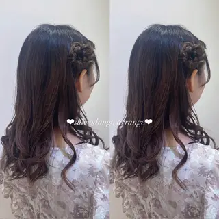 ヘアアレンジ エクステ🎀 暖色カラー🎀amiのヘアスタイル