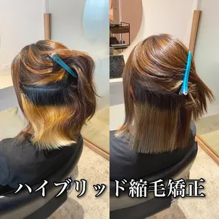 ミディアム カラー パーマ ブリーチ縮毛矯正/ デサキ ショウヘイのヘアスタイル