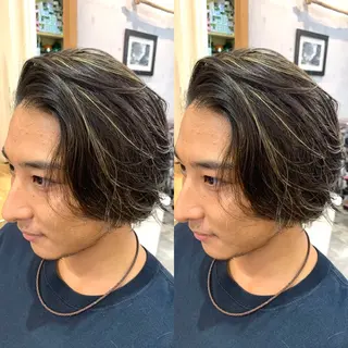 ショート カラー パーマ メンズパーマ/艶 モテカラー/福井悟朗のヘアスタイル