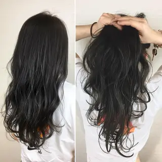 ロング ブリーチなしダブル/ レイヤーカット 小棹のヘアスタイル