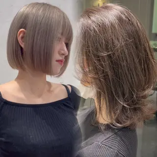 セミロング カラー 垢抜けのプロ🪄 honoのヘアスタイル