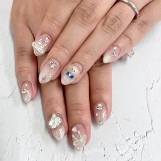 ネイル ネフェル所属・🤍ruru🤍 ガーリーネイル🎀のネイルデザイン