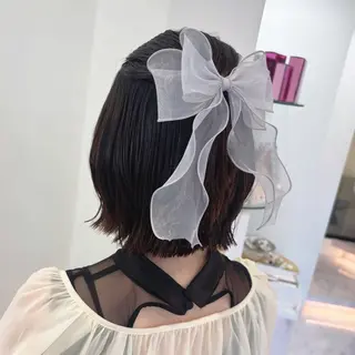 ショート ヘアアレンジ Ayu🍯/名駅/ブ リーチカラー/ヘアメのヘアスタイル