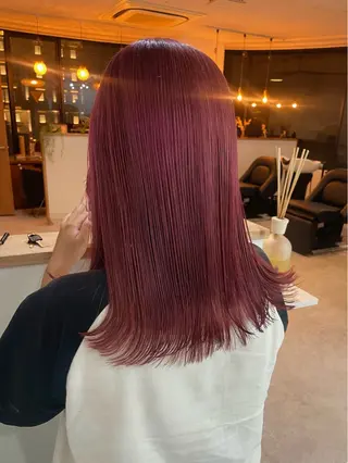 セミロング Mina/岡山/矯正 ブリーチ/レイヤーのヘアスタイル