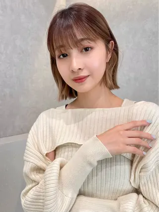 ミディアム ショート/ボブ/ 白髪ぼかし/しんやのヘアスタイル