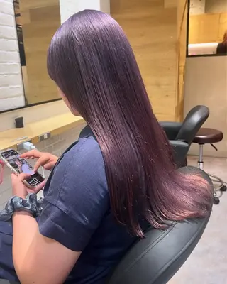 ロング カラー フジサキ ケンのヘアスタイル