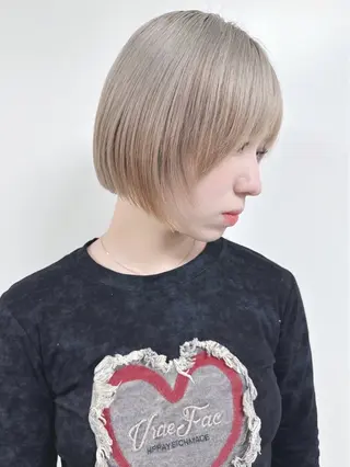 ショート カラー 小顔ボブ/お悩み解決 /ボブパーマ/とういのヘアスタイル