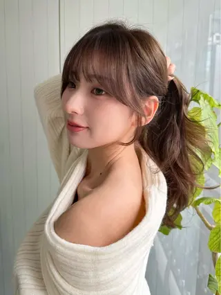 セミロング 韓国ヘア✨美髪矯正✨ 渋谷 etoraのヘアスタイル