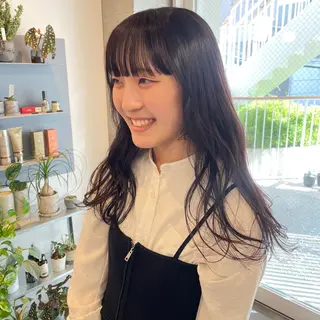 ロング casane所属・暖色・前髪カット 🎗️佐藤ゆみこのヘアスタイル