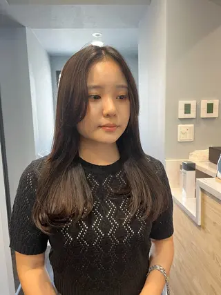 セミロング 韓国ヘア/髪質改善 /艶カラー/sahoのヘアスタイル