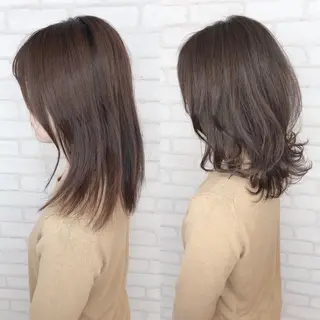 ミディアム カラー パーマ アビリタ 警固のヘアスタイル