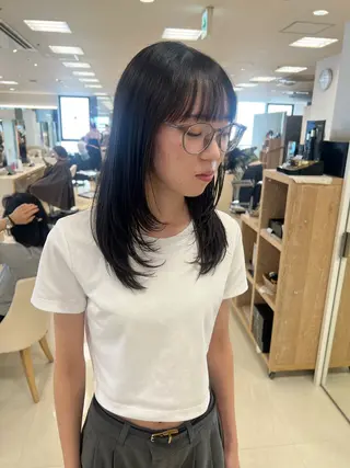 セミロング ハイトーン/ウルフ /レイヤー/坂野幸伸のヘアスタイル