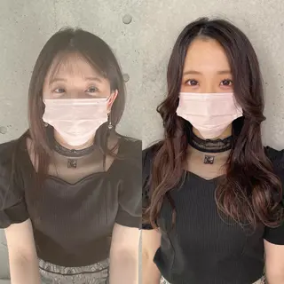 セミロング カラー パーマ ヘアアレンジ メンズ キッズ ネイル マツエク・マツパ アイブロウ ACHFILO モデル募集のヘアスタイル