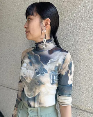 セミロング カラー ヘアアレンジ カラーパティシエ facce🌼ikoのヘアスタイル