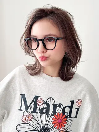 ミディアム カラー ROCCA hair HARU🩵のヘアスタイル